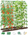 Cucumber Trellis for Climbing Plants Outdoor A-Shape Garden Trellis for Raised Bed Metal Plant Trellis with Garden Netting for Flower Vegetables Pea Grape (67 * 17.7 * 65inch(L*W*H))