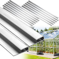 Tandefio 20 Pcs 2 ft Aluminum U Connector Greenhouse Panels Fits 6 mm Polycarbonate Greenhouse Connector Silver U Channel Roofing Accessories Join 2 Pieces of Panels Together Prevent Dust Rain