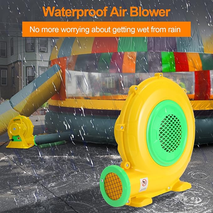 Bounce House Blower 370W/0.5HP Commercial Air Blower with Double-Sided Fan Blade Design Strong Wind and Great Heat Dissipation Properties for Bouncy Castle Jump Slides Arch Inflatables