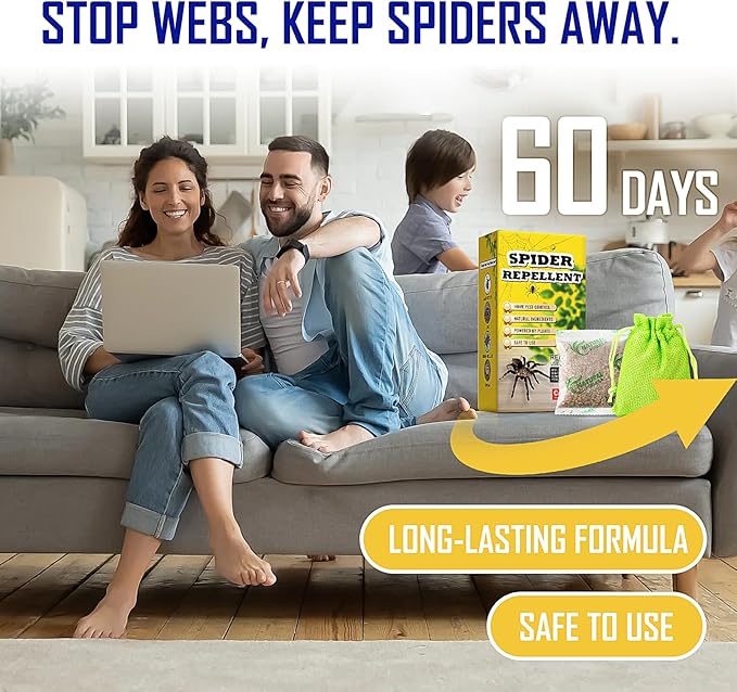 10 Pack Natural Spider Repellent for Indoor Outdoor Use Effective Spider Deterrent with Peppermint and Lemongrass Oil No Spiderweb Spider Free Solution for House Garage Attic Safe to Use