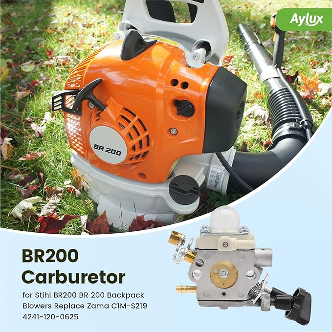 BR200 Carburetor with Air Filter Tune up Kit for Stihl BR200 BR 200 Backpack Blowers Replace Zama C1M-S219 4241-120-0625