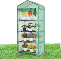 Idzo Mini Greenhouse for Indoor Outdoor Small Plastic Plant Green House 4-Tier Rack Stand Portable Greenhouses with Durable PE Cover for Seedling