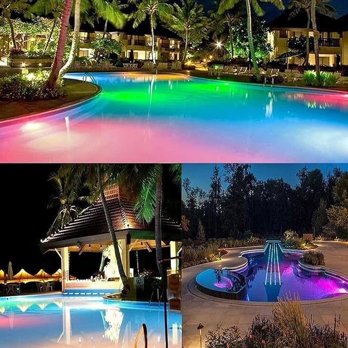 Submersible LED Fountain Light - IP68 Waterproof Underwater Pond Spotlight 12V AC Recessed Landscape Lighting for Garden Patio and Pathway