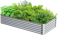 Galvanized Raised Garden Bed Outdoor Planter Garden Boxes Large Metal Planter Box for Gardening Vegetables Fruits Flowers Herb Tomato Potato. (Silver6x3x1.5ft)