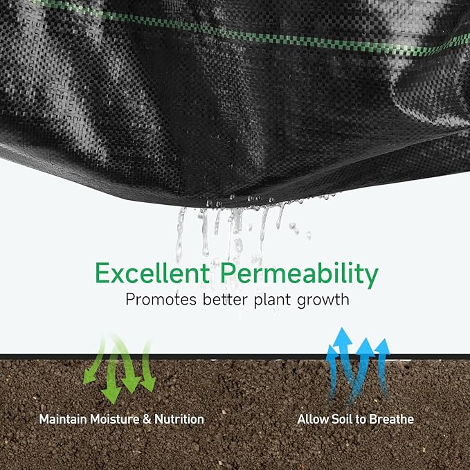 Multi Functional Weed Barrier Landscape Fabric Easy-to-use Grass Cover Outdoor Weed Mat Garden Lawn Fabriccan Remove Weeds can be Used Multiple Times (4FT*100FT)