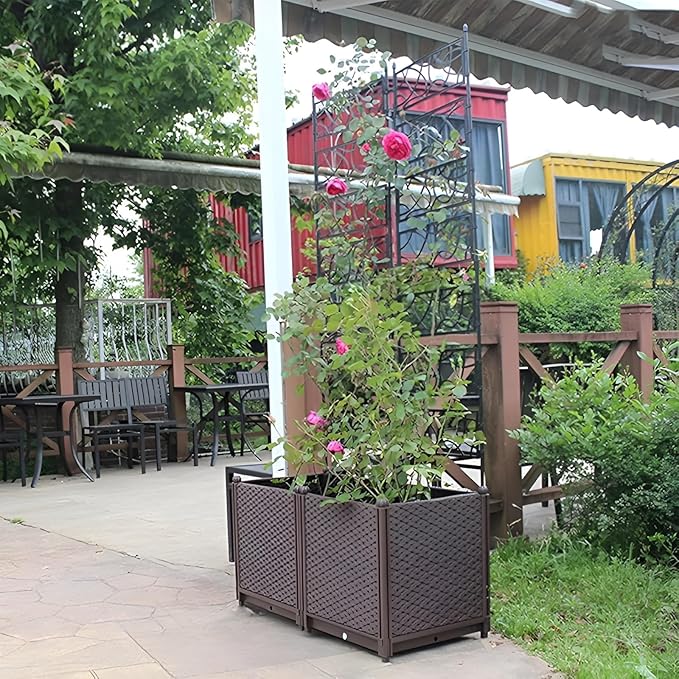 Foldable Garden Trellis 120/150/180cm High Potted Plant Climbing Support Garden Fence for Decorative Privacy Screen Plant Stake(81x18cm/31.9x70.9in)