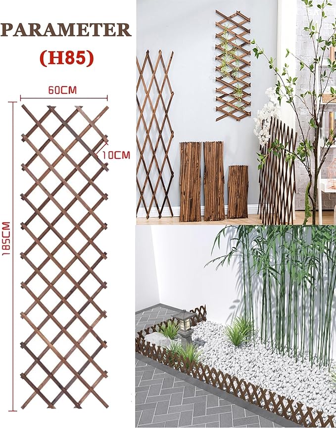LTSRLL Garden Trellis Expandable Plant Climbing Support Decorative Fence Lattices 30x190cm 50x190cm 50x190cm 60x185cm 70x275cm 85x275cm 107x250cm Privacy Hedge Screen(H85)