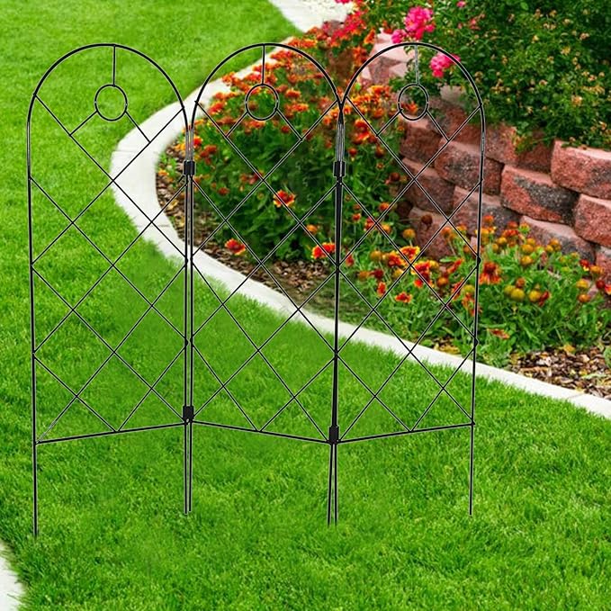 Garden Trellis for Climbing Plants for Climbing Plants Metal Rustproof Plant Support Trellis for Potted Plants for Climbing Plant Flower Rose Clematis Morning Glory Peony (3)