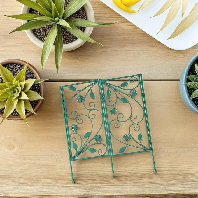 6pcs Garden Trellis Climbing Plants Holder Outdoor Vertical Climbing Rack 114cm X 45cm Metal Frame for Potted Plants and Flower Vines Patio Gardening