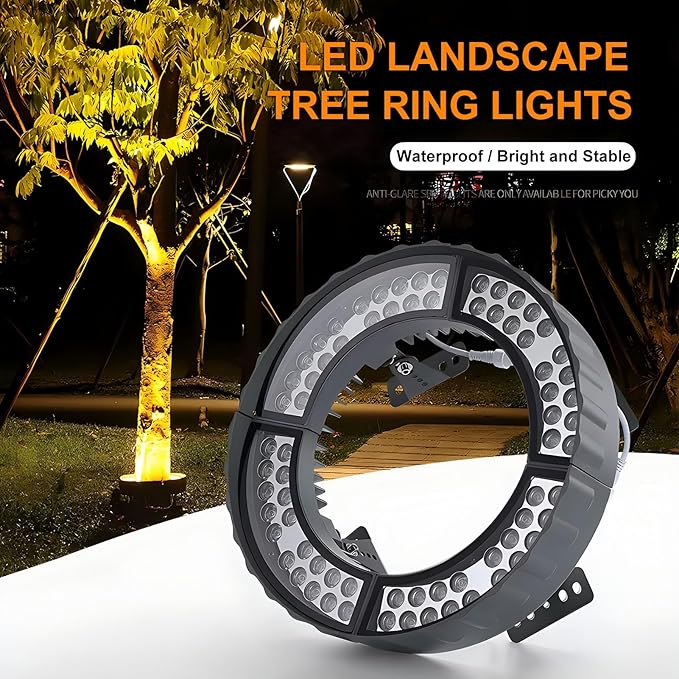 Led Outdoor Lights Low Voltage Landscape Spotlights Small Lawn Tree Ring Lights IP65 Weatherproof(Green LightPack of 4)