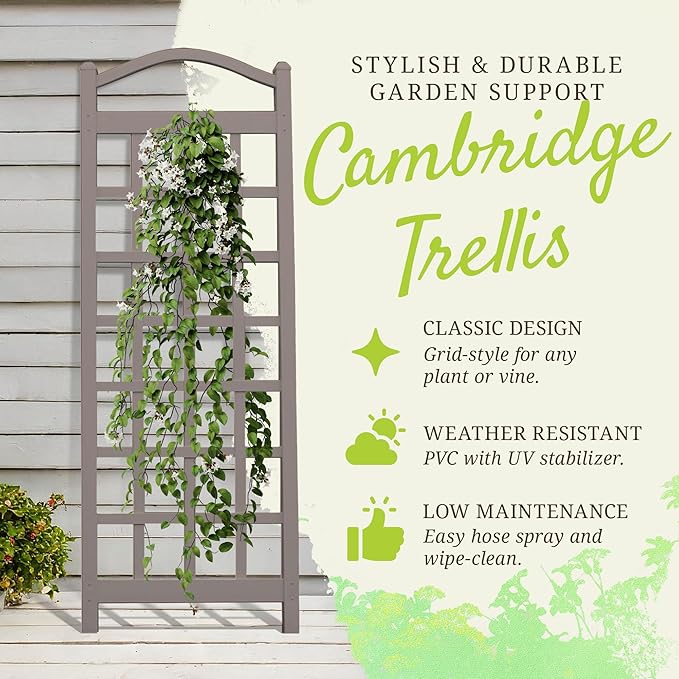 Dura-Trel PVC Garden Trellis for Climbing Vine Plants Cambridge Mocha 28 x 76