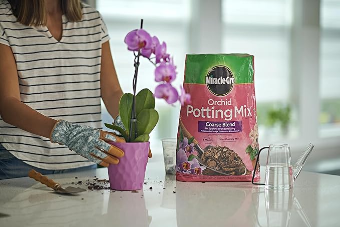 Miracle-Gro Orchid Potting Mix Coarse Blend For Indoor or Outdoor Container Plants Feeds for up to 6 Months 8 qt. 3-Pack