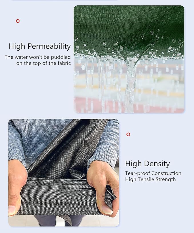 Weed Control Fabric Heavy Duty Garden Weed Membrane Cut Easily Ground Cover Membrane Weed Barrier Mat for Artificial Grass Patios Paths Flower Beds(1.2 * 100m)