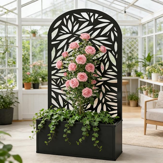 Arched Garden Planter Box Decorative Curved Raised Bed for Landscape Beauty - Versatile Focal Point for Flowers or Herbs Elevates Patio Deck or Front Yard with a Generous Flowing Design