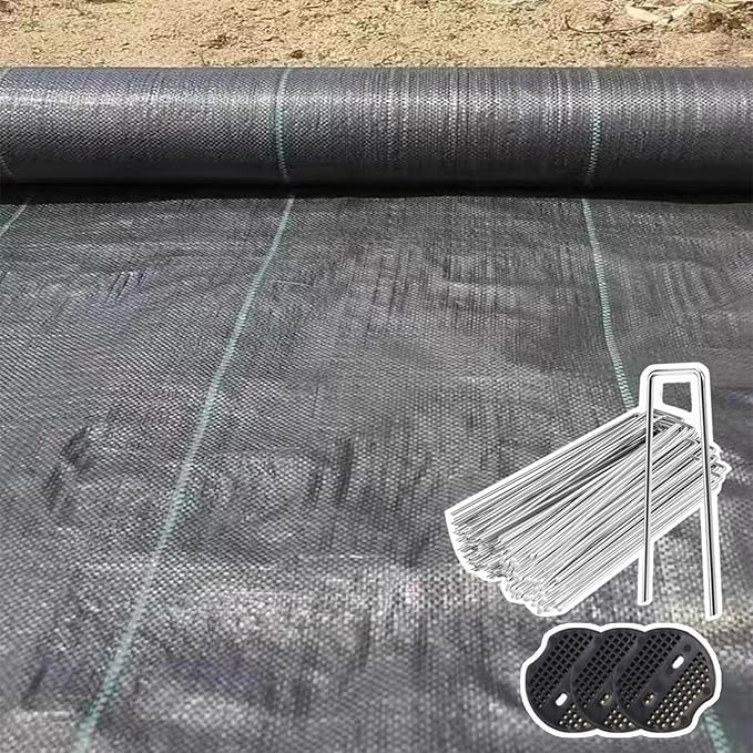 Garden Weed Barrier Landscape Fabric Weed Block Gardening Fabric Mat Weed Control Fabric for Yard Flower Bed Woven Mulch Ground Cover (Color : WxL Size : 1.5x145m/4.9x475ft)