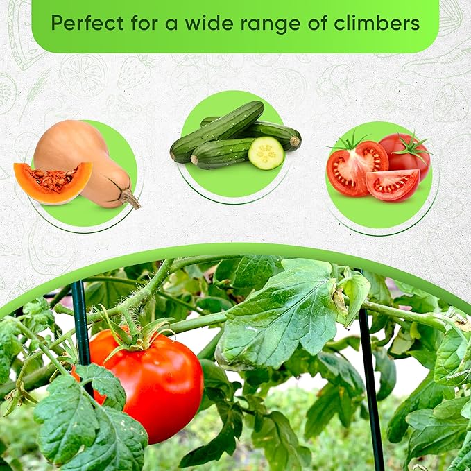 Cucumber Trellis for Raised Bed - 35 x 55 Garden Trellis for Climbing Plants Outdoor - A Frame Trellis for Climbing Vegetables with Plant Support Clips and Gloves