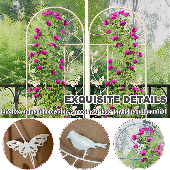 LTSRLL Extra Tall Garden Trellis Rust Proof Plant Screen Support with Base - Easy to Install - 4colors(Apricot220x50cm)