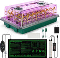 Seed Starter Tray with Grow Light &amp Heating Mat Digital Temperature Control 40-Cell Seed Starter Kit with Humidity Dome Reusable Seed Starter for Indoor Planting Seeds