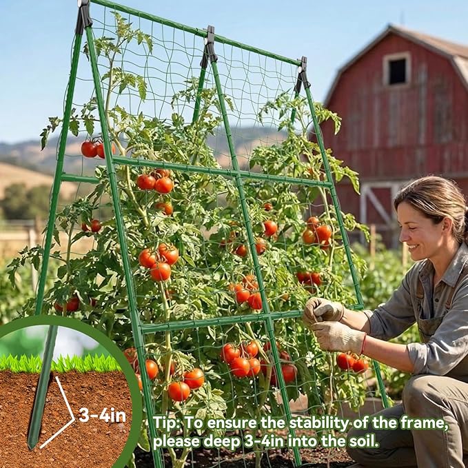 2 Pack Cucumber Trellis 34×48 Garden Trellis for Climbing Plants Outdoor A-Frame Vegetable Trellis for Raised Bed Support for Tomatoes Squash Zucchini Vegetables &amp Flowers