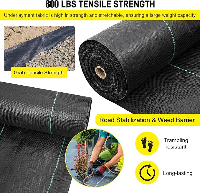 Doniks 6.5x330ft Driveway Fabric3.5OZ Commercial Heavy Duty Weed Barrier Fabric Garden Landscape FabricFrench Drain Fabric for Erosion ControlLandscape FabricWeed BarrierConstruction Projects