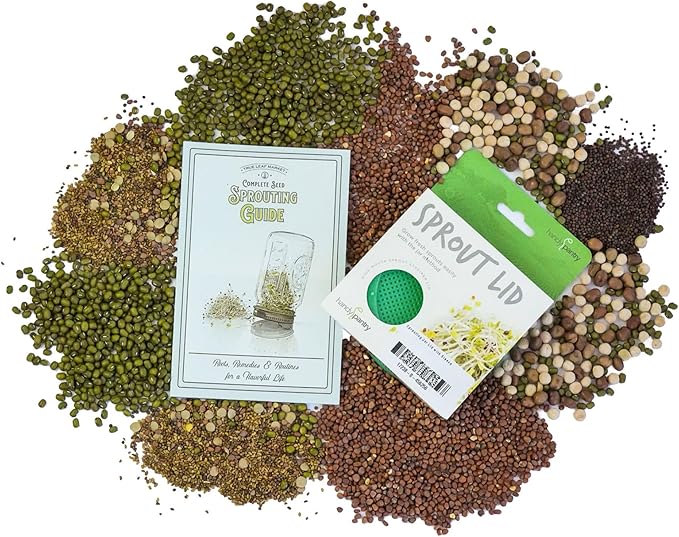 Handy Pantry Organic Sprouting Seed Assortments - Microgreens Sprout Seeds Variety Pack (12 Pack - Premeasured)