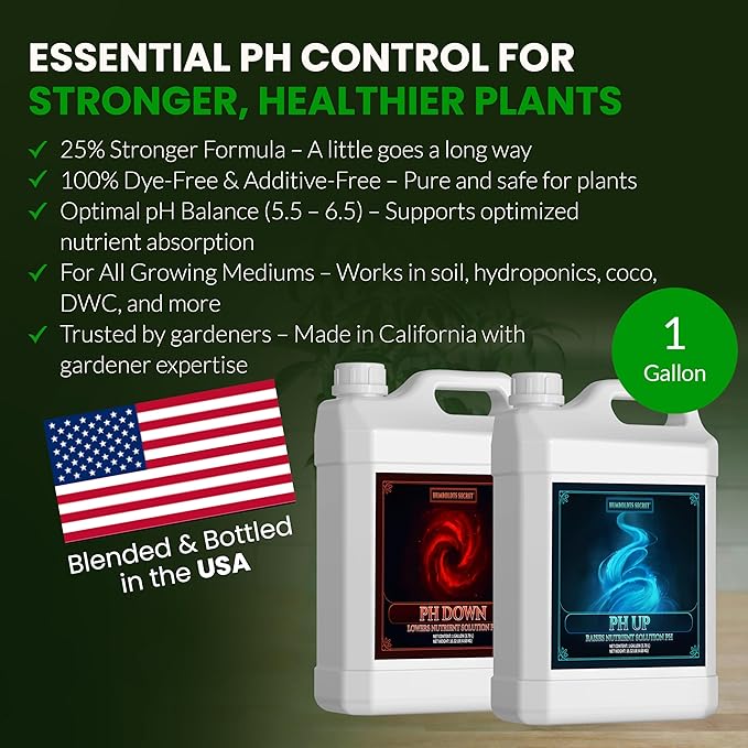 Humboldts Secret pH Up and pH Down Control Kit | Liquid Nutrient Solution Balancer for Plants | for Soil Hydroponic Coco and DWC Systems | Supports Nutrient Absorption and Growth | 1 Gallon