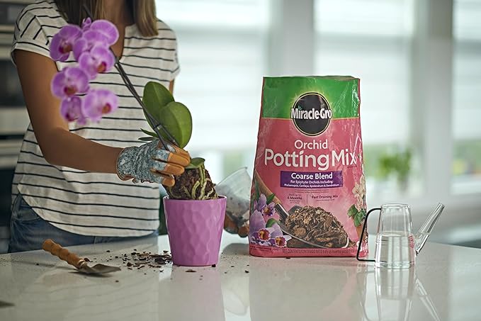 Miracle-Gro Orchid Potting Mix Coarse Blend For Indoor or Outdoor Container Plants Feeds for up to 6 Months 8 qt. 3-Pack
