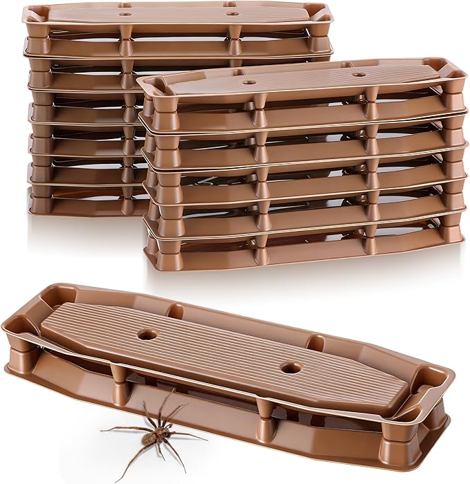 Spider Traps Indoor 12 Pack Extra Sticky Brown Recluse Traps Spiders Killer for Black Widows Sac Wolf and Other Crawling Bugs Inside Your Home