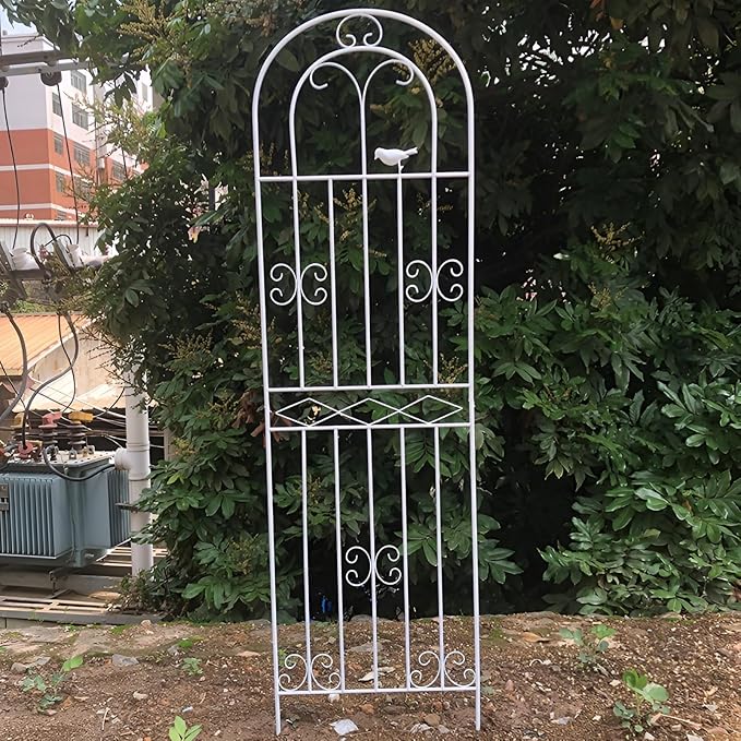 Garden Trellis Fencing for Climbing Plants Decorative Trellis for Outdoor Privacy Screen Tomatoes Vines Flower Beds Roses(White50x200cm)