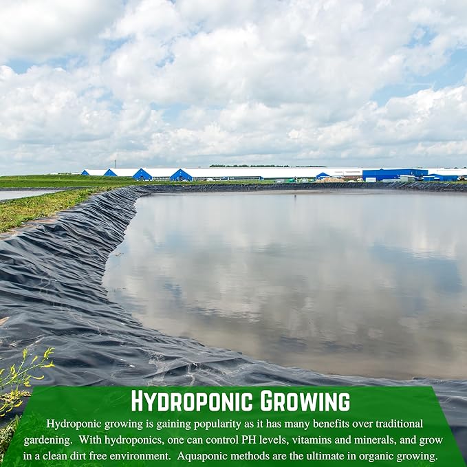 Farm Plastic Supply Dura-Smooth Hydroponics Plastic Liner 20 mil Black/White - Hydroponic Growing Kit Hydroponic Liner Hydroponics Hydroponic Growing Pond Liner Durasmooth (12' x 100')