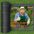 HOOPLE 3ftx150ft Heavy Duty Weed Barrier Fabric Woven Polypropylene Landscape Fabric for Weed Control | Durable Weed Block Ground Cover Garden &amp Driveway Fabric | Commercial Grade Landscaping Fa