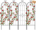 VEVOR Garden Trellis 71 x 20 inch Rose Trellis 4 Packs Garden Flower Rose Trellises with Powder-Coated Finish &amp Convenient Locking Design Plant Support Trellises for Flowers Vegetables Roses