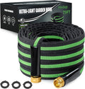 75FT Lightweight Super Flexible Garden Hose - Kink-Free Non-Expanding Easy Storage for Yard Lawn Outdoor Use (Black-Green)