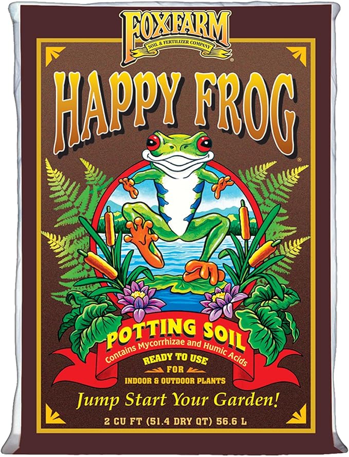 FoxFarm Happy Frog Potting Soil 2cu ft - for Indoor/Outdoor Container Plants - Contains Mycorrhizae and Humic Acids