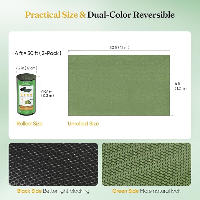 Weed Barrier Fabric 4 ft x 100 ft Heavy-Duty Non-Woven Breathable &amp Permeable No-Fraying &amp Easy to Cut and Install Landscape Fabric for Vegetable Garden Flower Beds