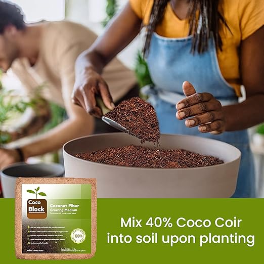 Home and Country Triple Washed Compressed Coco Coir Brick (40 LBS) - Coco Fiber is an Ideal Compost Starter for Your Home Garden. Coco Coir Bricks Provide Organic Alternative to Peat Moss for Plants.