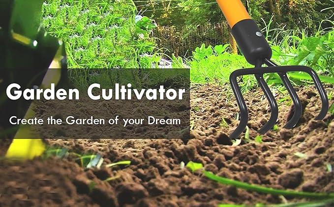 Ashman Garden Cultivator (6 Pack)– Sturdy Hand Tiller/Cultivator – Heavy Duty Blade for Digging Loosening Soil and Weeding – Rubber Grip Handle for a Strong Hold – Rust Resistant.