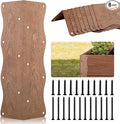 Set of 8 Raised Garden Bed Corner Brackets with Wood Screws Rust Resistant Metal Connectors 11 x 3 x 3 for 20-24 Beds Raised Bed Corners for Vegetable Planter Garden Wood Grain
