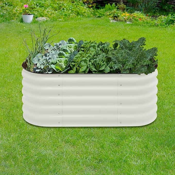 Raised Garden Bed Kits 17 Tall 6 in 1 Customizable Metal Raised Planter Bed for Vegetables Flowers Herbs Large Planter Box for Patio Backyard Gardening