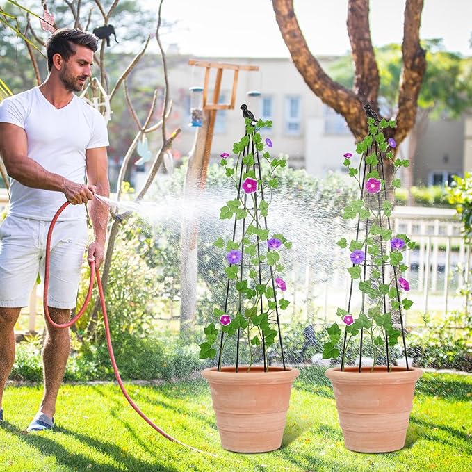 Trellis for Climbing Plants | Metal Obelisk Vertical Frame | 160cm Climbing Potted Garden Trellisfor Tomato Grape Cucumber Pea Vines Vegetable Flower Potted Indoor Outdoor