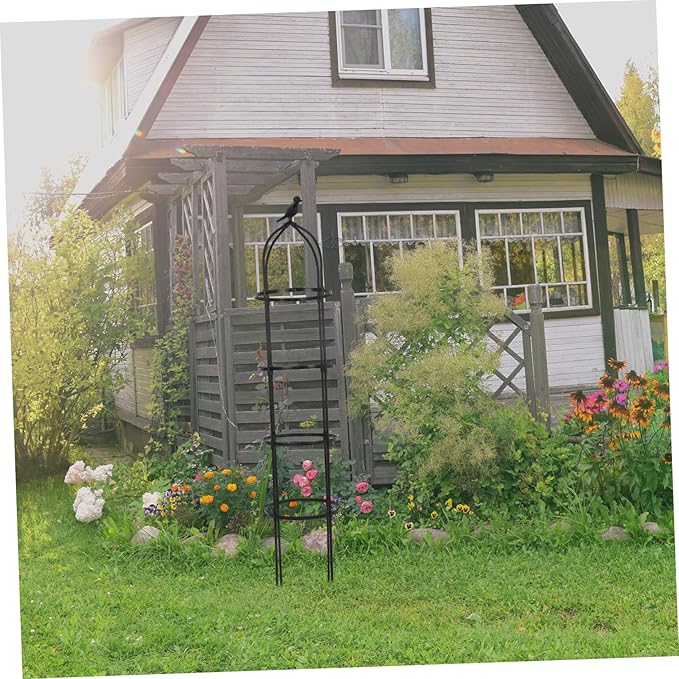 POPETPOP Garden Obelisk Trellis Metal Climbing Plant Support for Roses and Cucumbers Easy to Install Charming Bird Design for Indoor and Outdoor Use