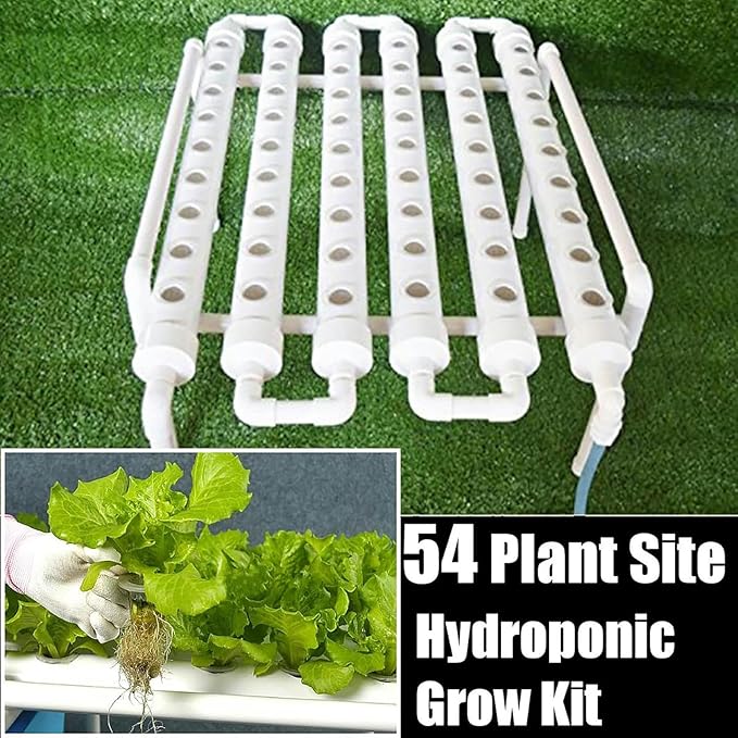 54 Holes Hydroponic Piping Grow Kit Planting Tools Gardening System Nursery Pot Hydroponic Soilless Plant Growing Systems Vegetable Planting Grow Kit Rack