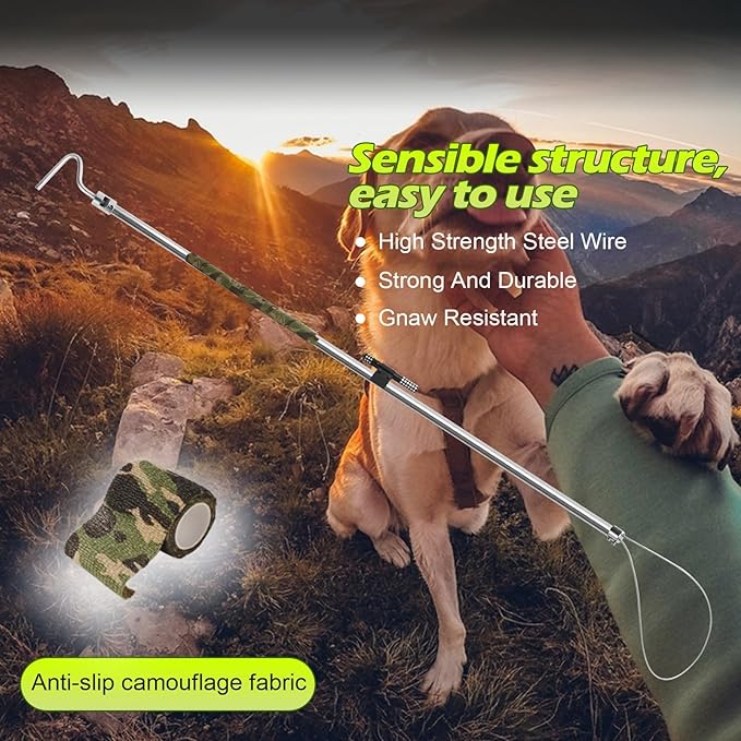 Dog Catcher Pole Animal Catch Pole Animal Control Tool Trap Kit for Dogs Pig Fox Hog and Other Wildlife 45 inchs