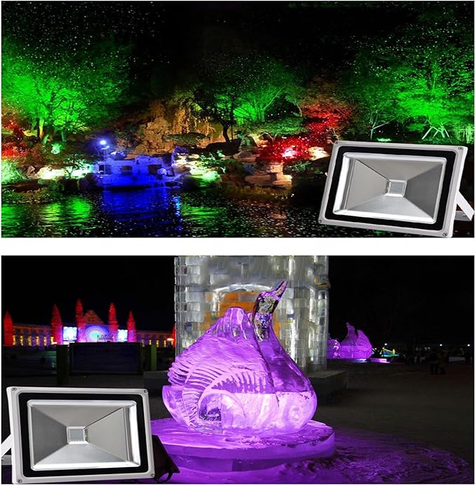 Floodlights - Landscape Light IP67 Outdoor Waterproof LED Landscape Tree Spotlights Adjustable RGB Color-Changing Spotlight for Green Illumination of Trees(Green20W)