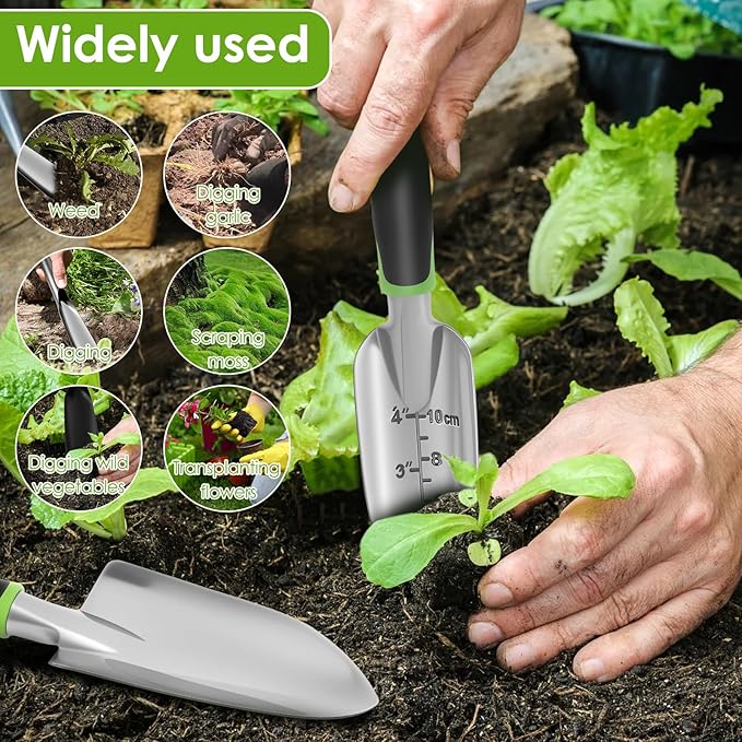 8 PCS Gardening Tool Set Solid Stainless Steel Gardening Tools Convenient Gardening Hand Tools Kit with Bag and Glove Anti-Slip Garden Tool Set for Outdoor Garden