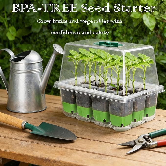 5-Pack Flexible Germination TraysReusable 60Cell Seed Starter Trays With Humidity Dome &amp Lids  Flexible Pop-Out Design BPA-Free Silicone Seedling Kit &amp Dishwasher Safe for Herbs/Vegetables/