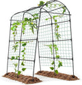 Garden Arch Arbor Trellis for Climbing Plants Outdoor 7.8 ft Extra Tall Cucumber Trellis Raised Bed Climbing Vine Plant Support Grape Vegetable Tomato Pumpkin Peas Bean Black