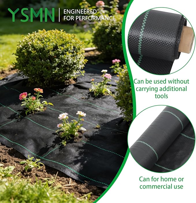 Weed Barrier Fabric Planting Cover - 4 x 150 FT Heavy Duty Landscape Fabric Ground Cover Block for Outdoor Planting