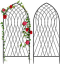 Amagabeli 2 Pack 75” x 31” Large Garden Trellis for Climbing Plants Outdoor Garden Fencing Decorative Tall Plant Trellis Vegetables and Flower Metal Trellis for Rose Cucumber Pumpkins Vines Black