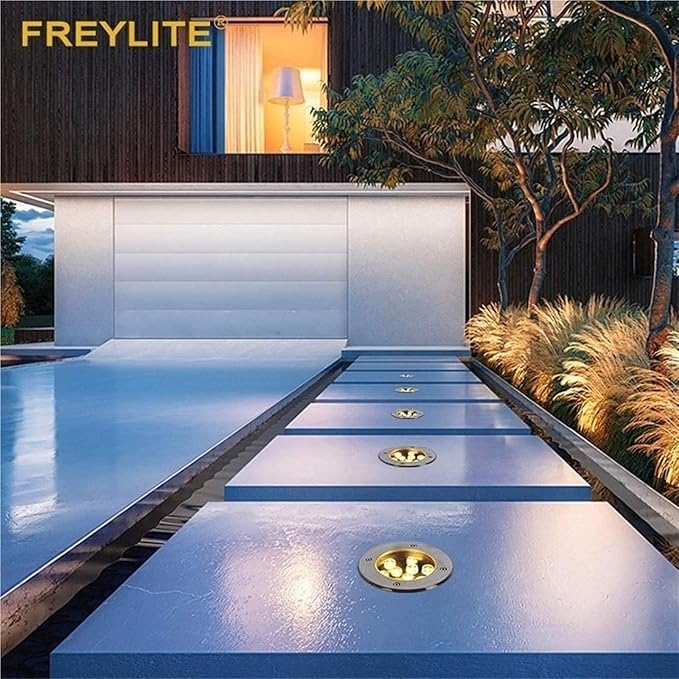 Underground Light LED - LED Beam Spotlight Tempered Glass Outdoor Landscape Lighting Underground Garden Light IP67 Waterproof Garden Path Terrace Recessed SpWarm White 24W